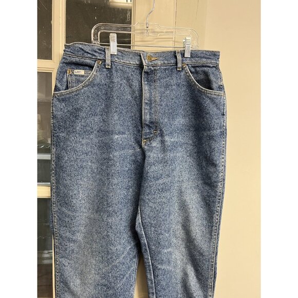 Vtg 80s 90s Lee Jeans Women’s 16 Blue Jeans High Relaxed Tapered Denim Cotton - Picture 2 of 7